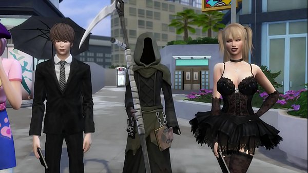 d. Note Porn Light Fucks Misa Amane Next to the Grim Reaper Emo Anime Hentai 3D